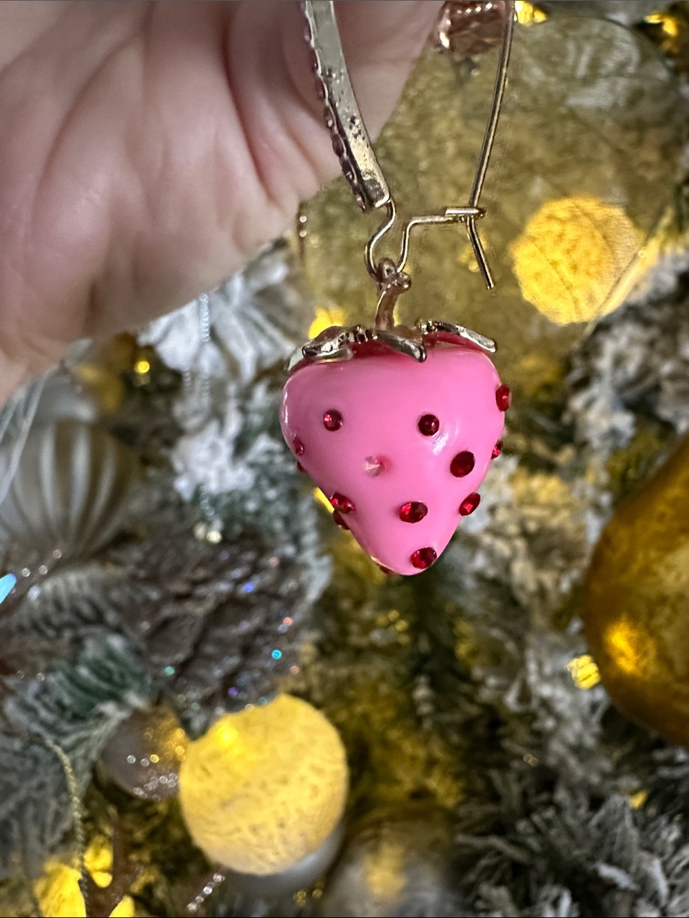 Betsey Johnson Pink Strawberry Drop Earrings - Picture 5 of 5